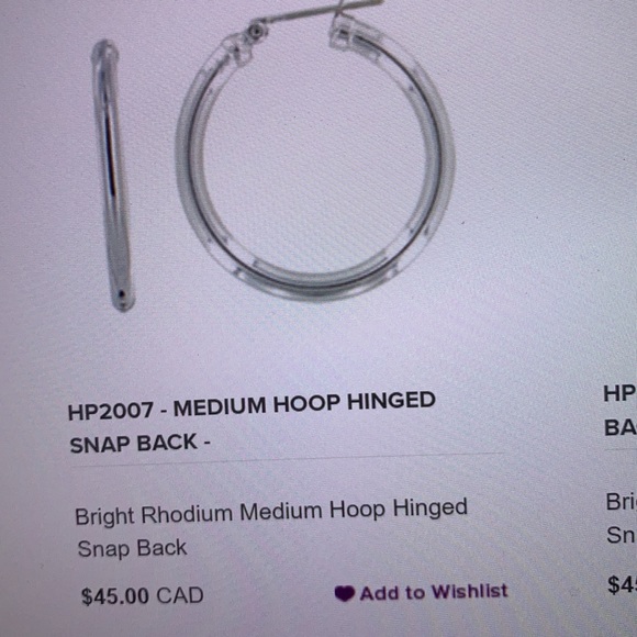 COPY - COPY - NWOT MYKA BRIGHT RHODIUM SILVER Med. HOOP … - Picture 7 of 13
